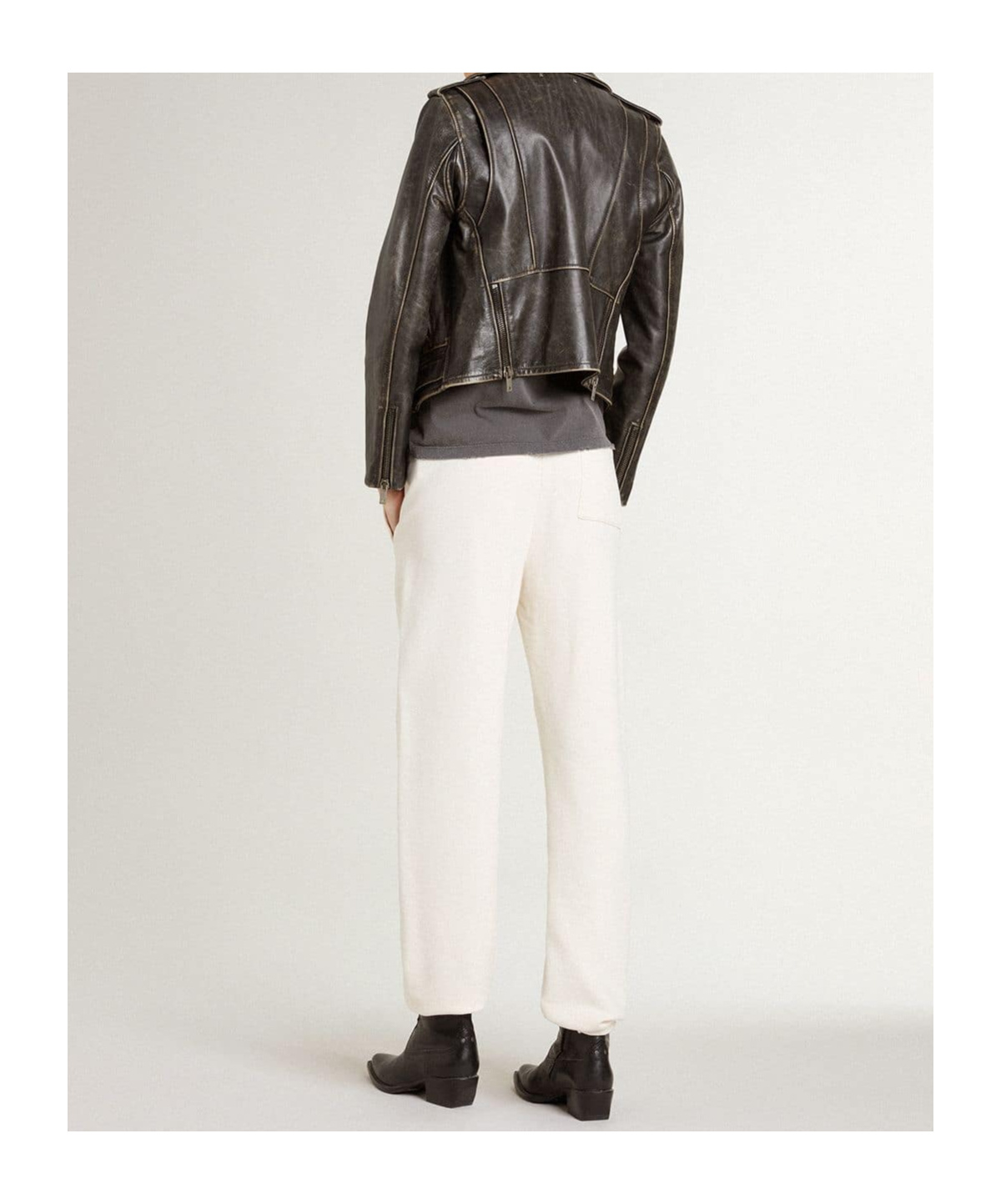 Golden Goose White Joggers In Gray