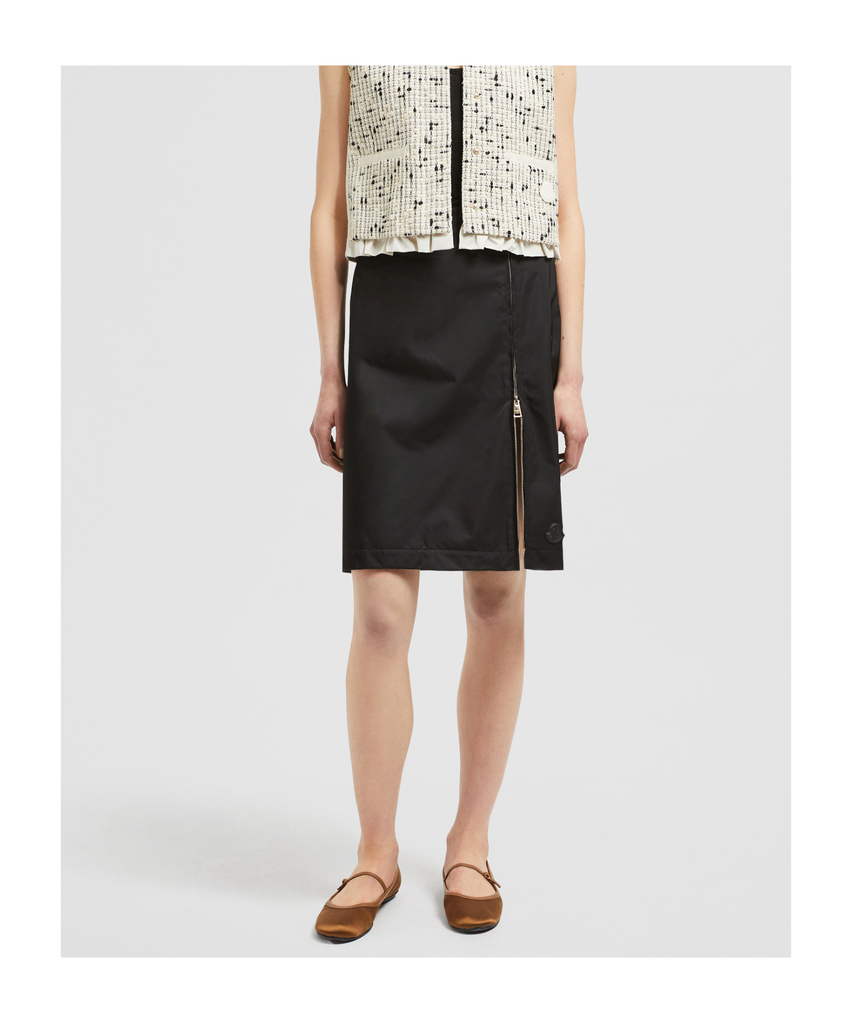 Moncler Zippered Skirt In Black