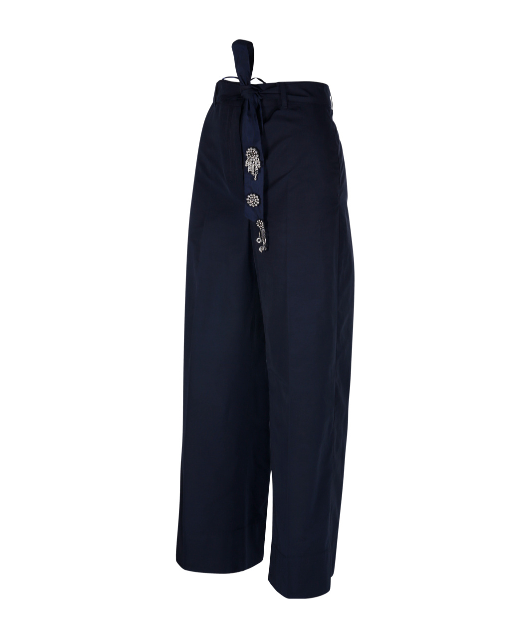Max Mara Lace Up Casual Pants In Black