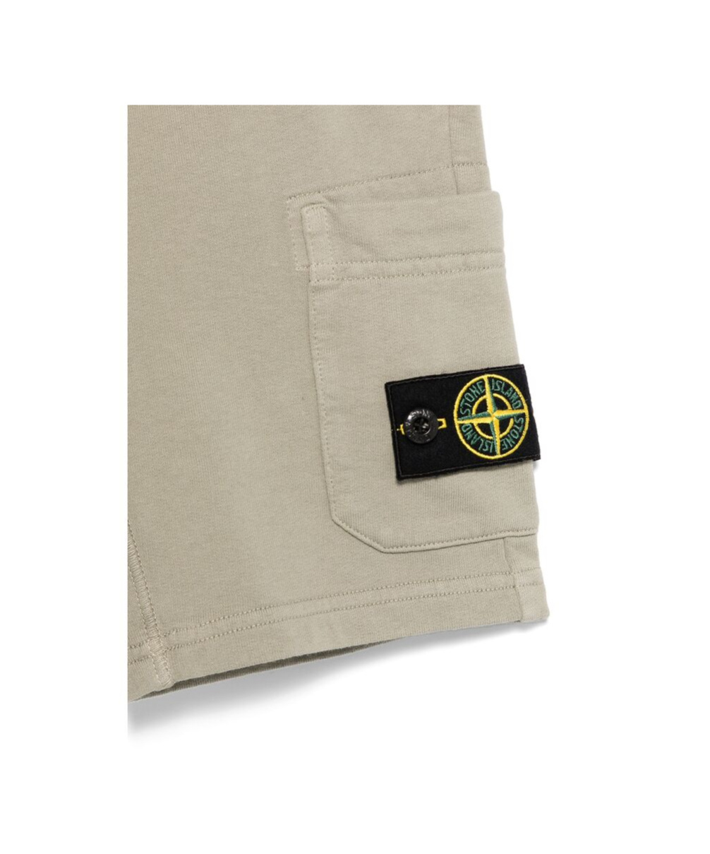 Stone Island Elastic Waist Shorts In Brown