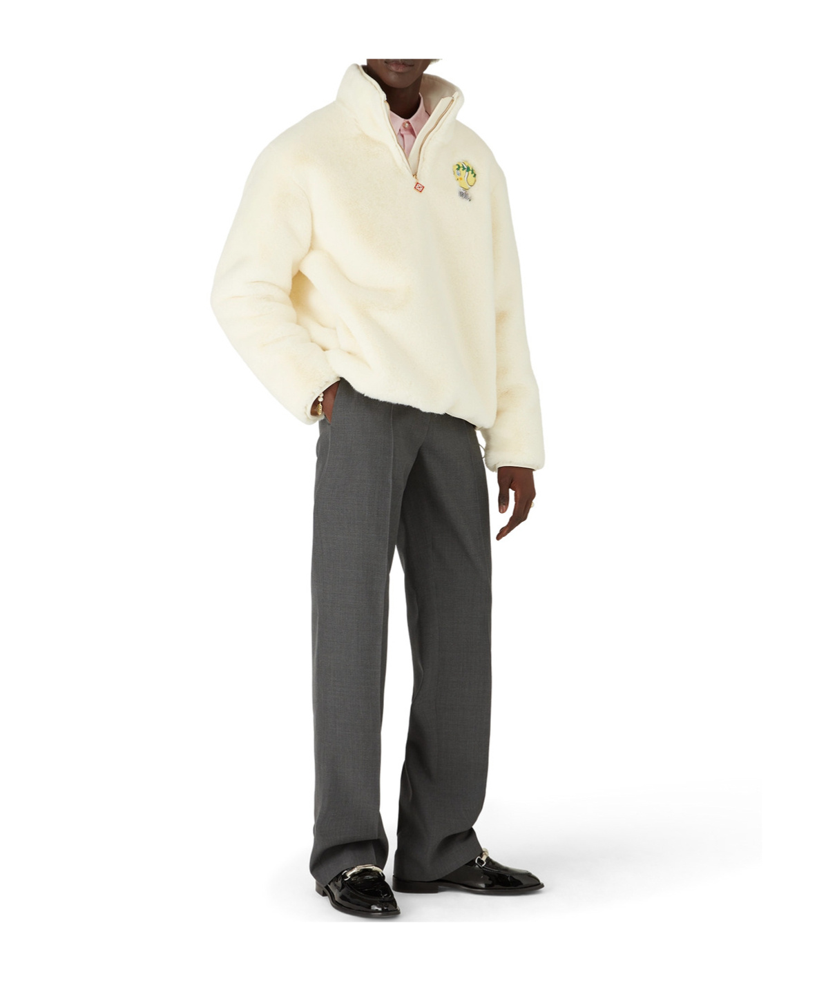 Casablanca Logo Zip-up Jacket In Neutral