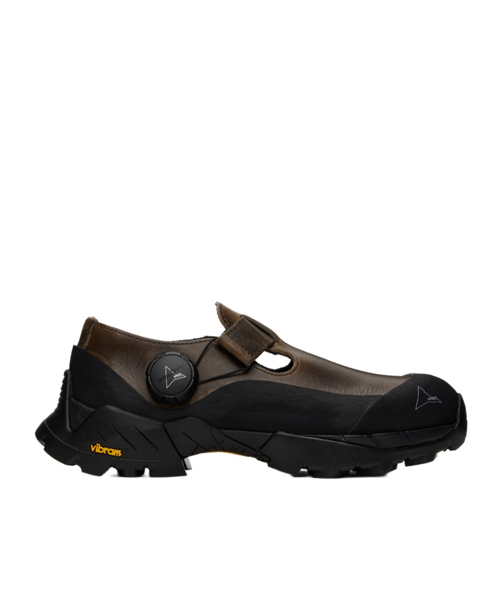Roa Brown & Black Pala Loafers In Black