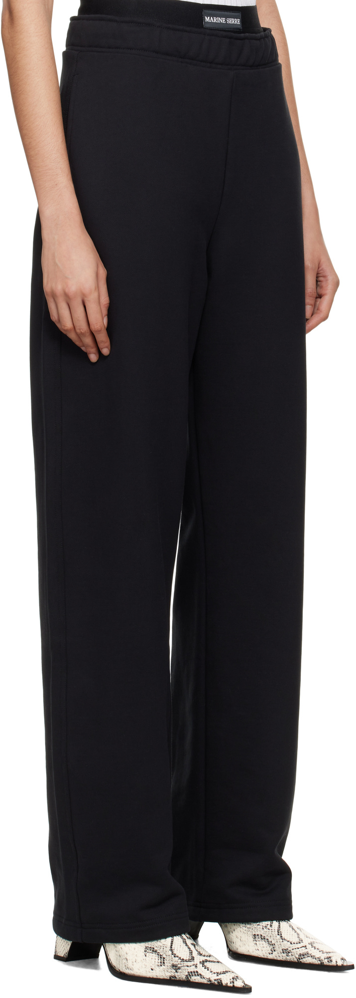 Marine Serre Moon-print Flared Trousers In Black