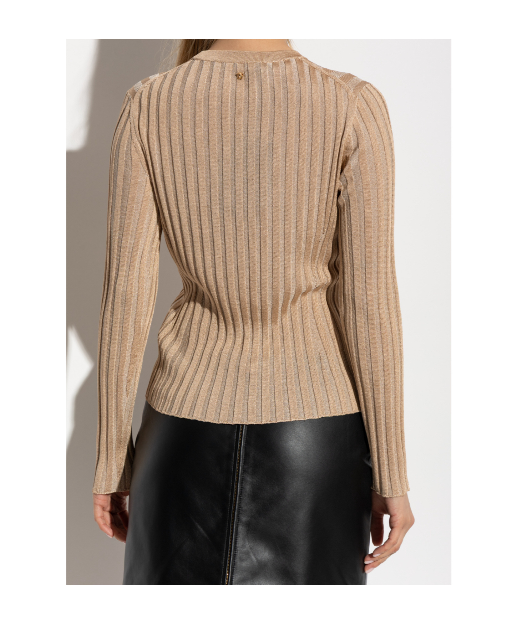 Versace Long-sleeved Sweater In Brown