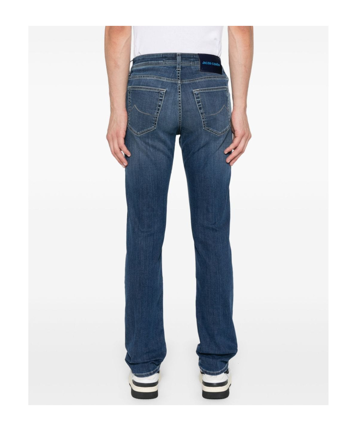 Jacob Cohen Slim Faded Effect Jeans With Belt Loops In Blue
