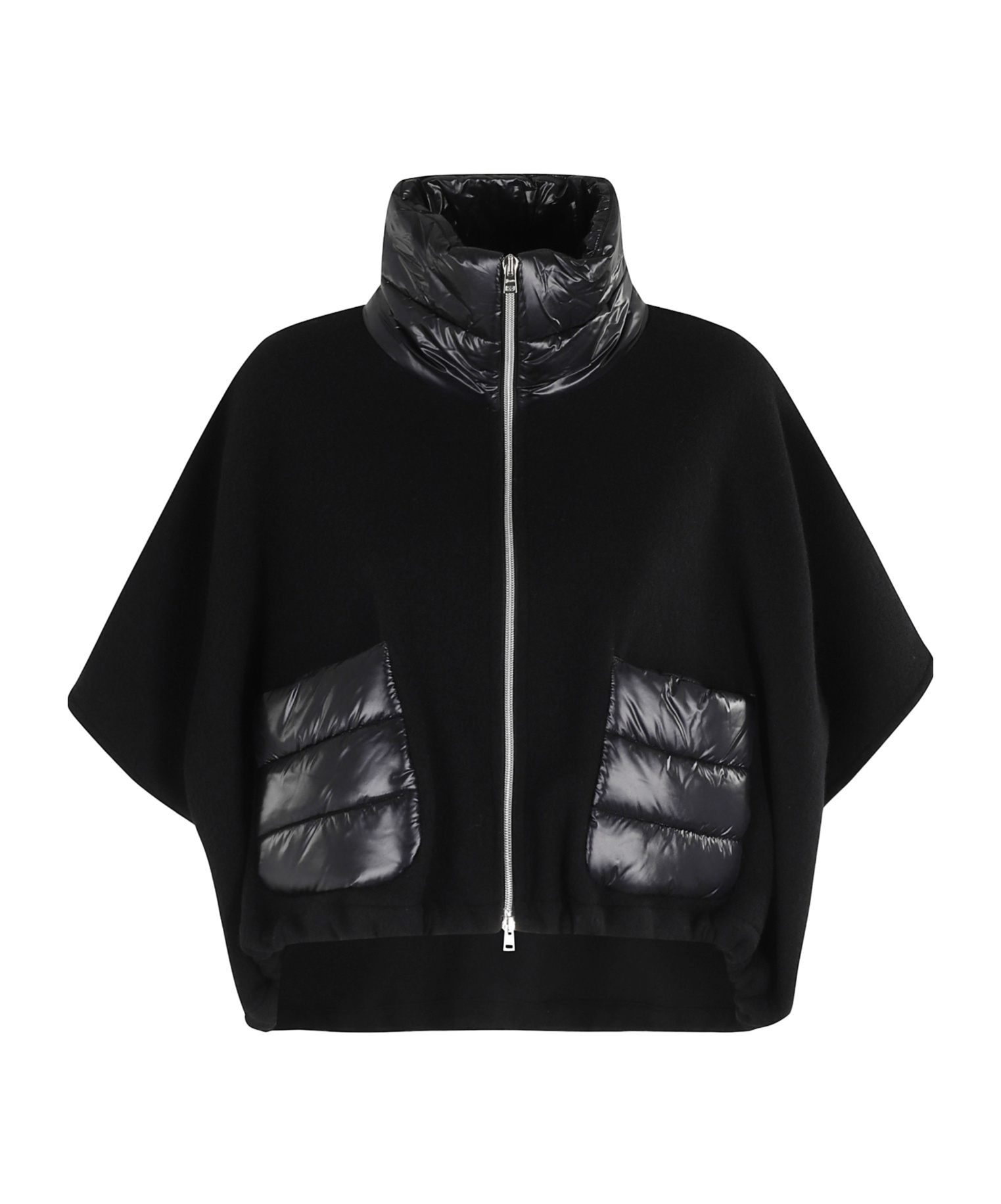 Herno Resort Short-sleeve Poncho In Black