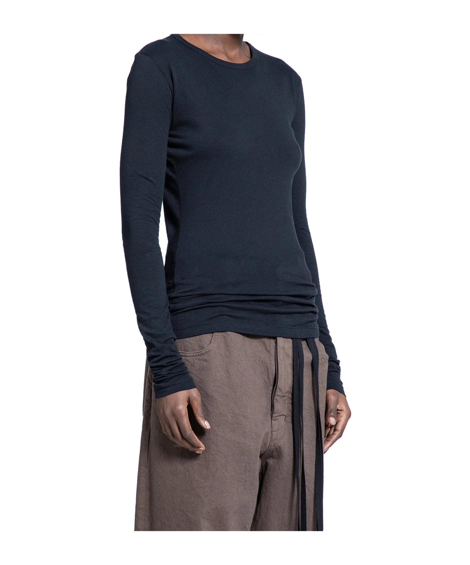 Ann Demeulemeester Fiene Printed Long Sleeve T-shirt In Black