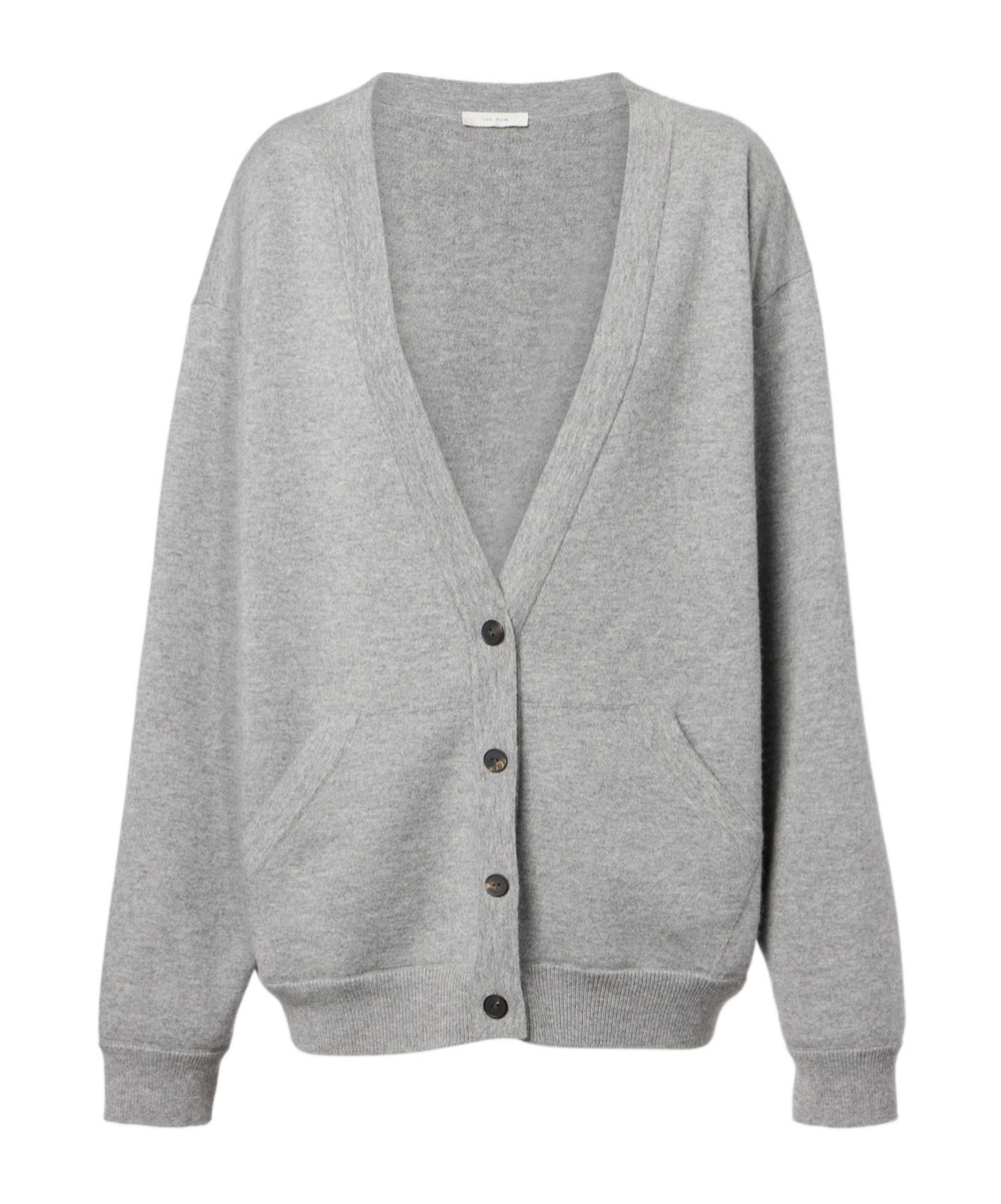 The Row Lonn Cashmere Cardigan In Gray