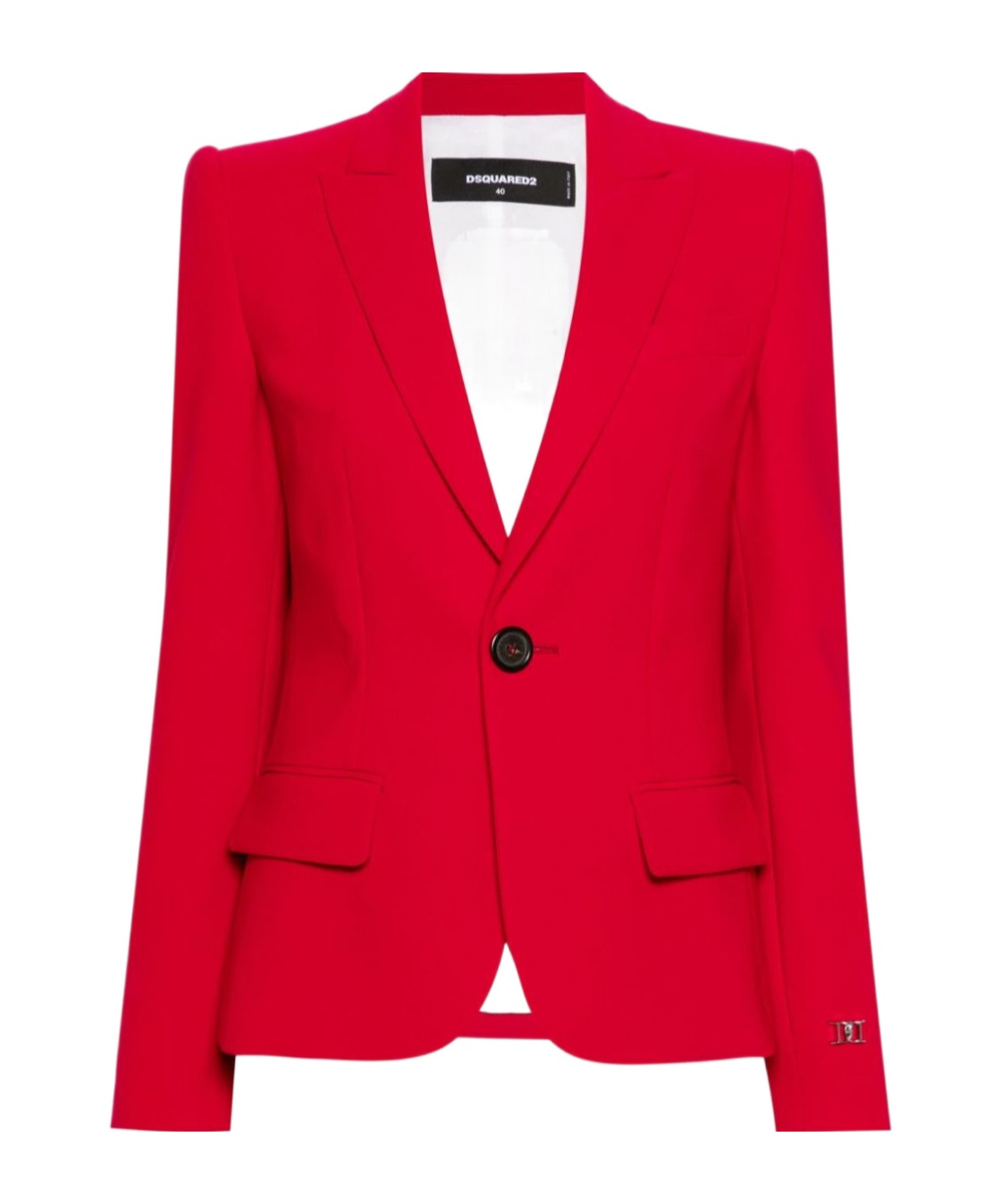Dsquared2 Logo-plaque Single-breasted Blazer In Red