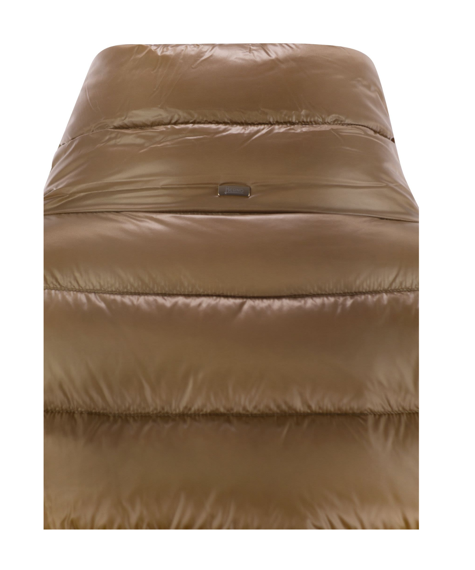 Herno Down Jacket With Ring Collar In Brown
