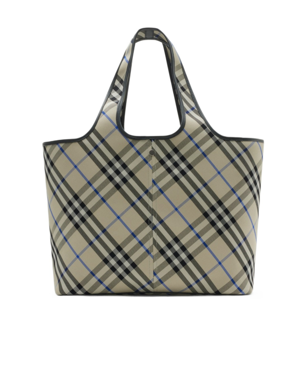 Burberry Check Medium Knitted Tote Bag In Lichen Color