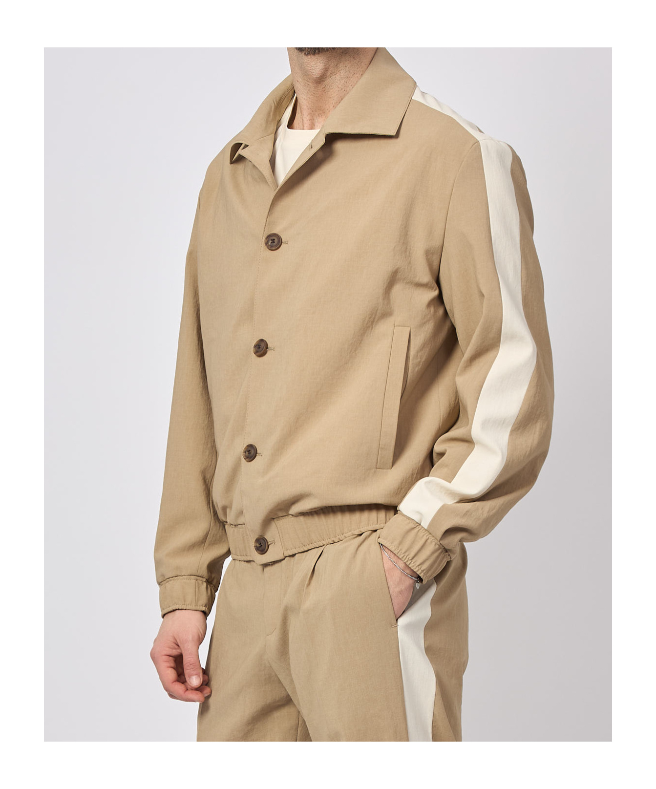 Hugo Boss Boss Beige Jacket With Buttons In Nude