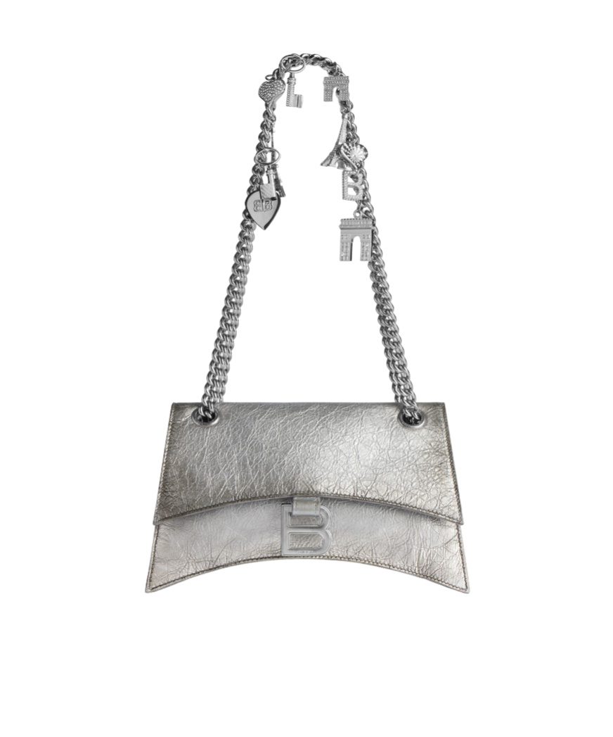 Balenciaga Crush Shoulder Bag In White