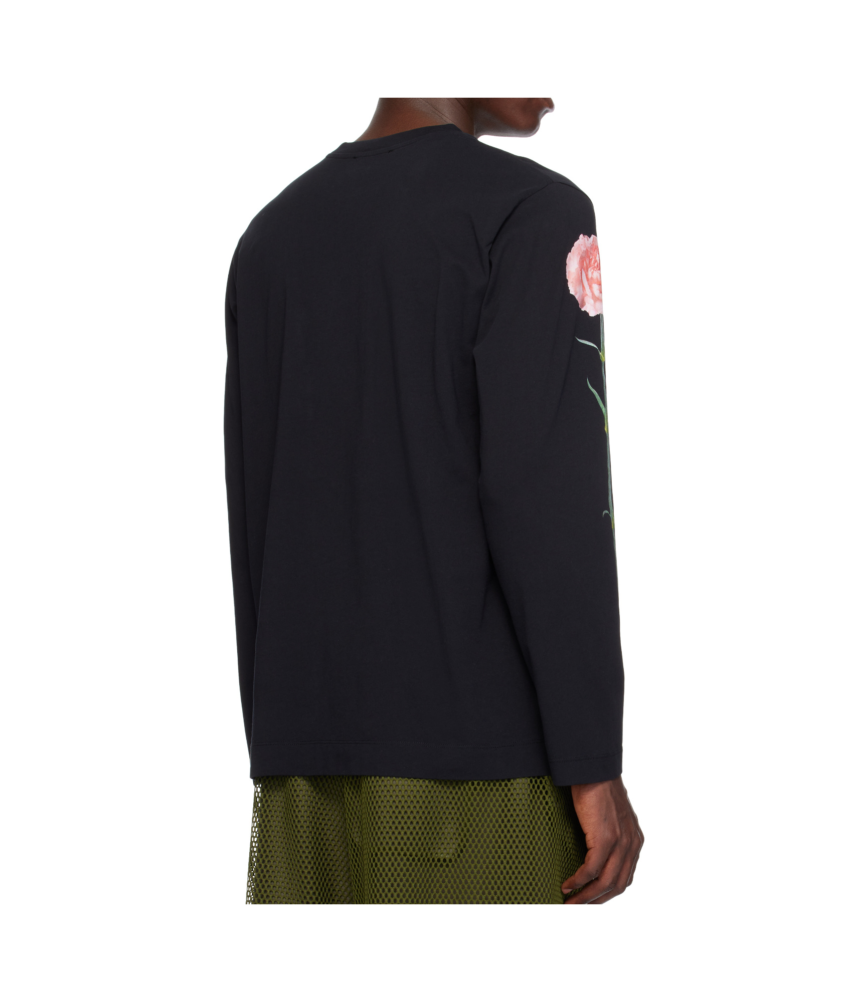 Simone Rocha Carnation-print Long-sleeve T-shirt In Black