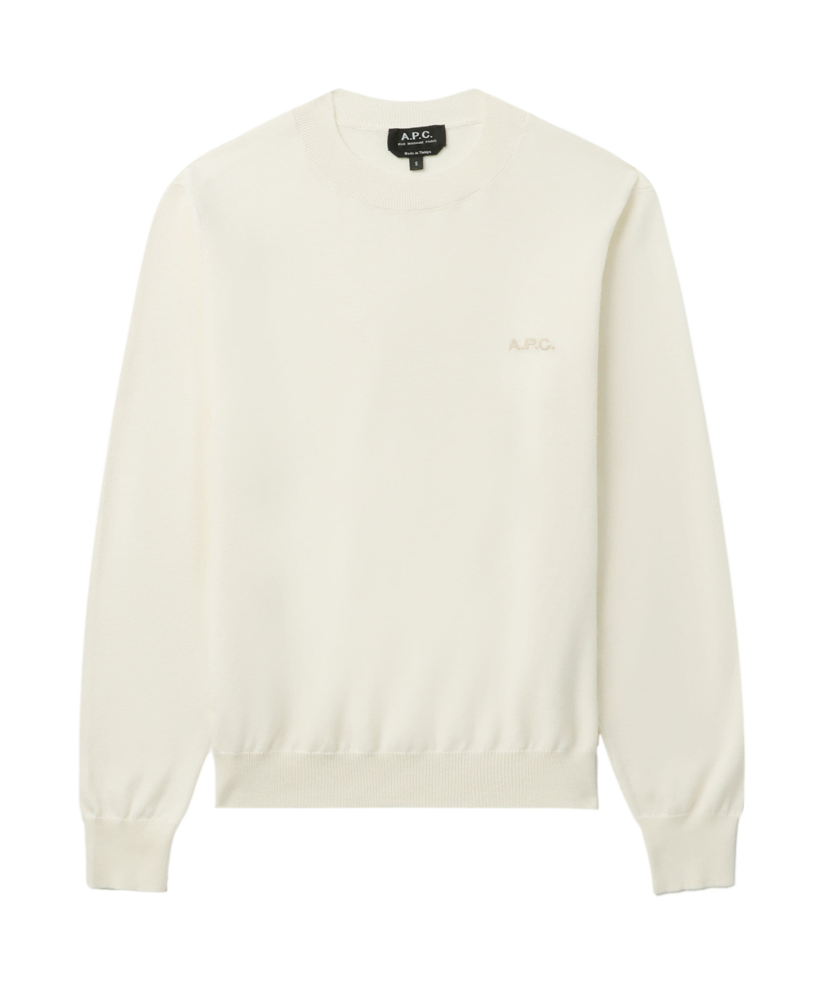 Apc Logo-embroidered Cotton Jumper In White