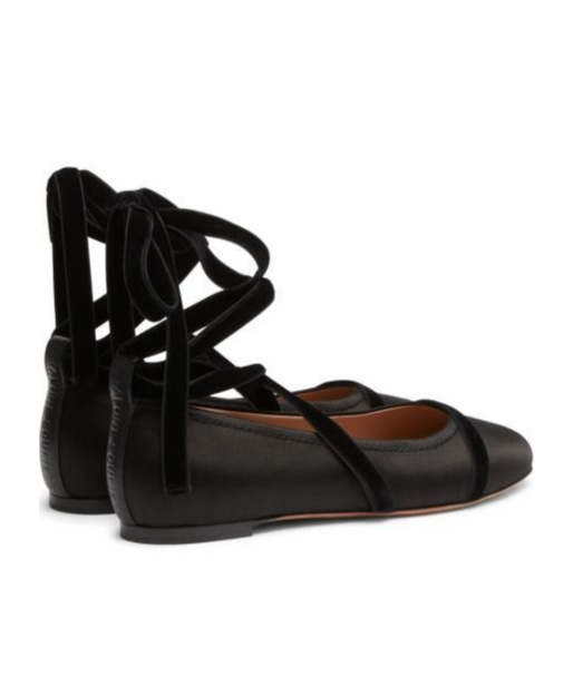 Shop Malone Souliers Round Head Ballet Shoes In Black