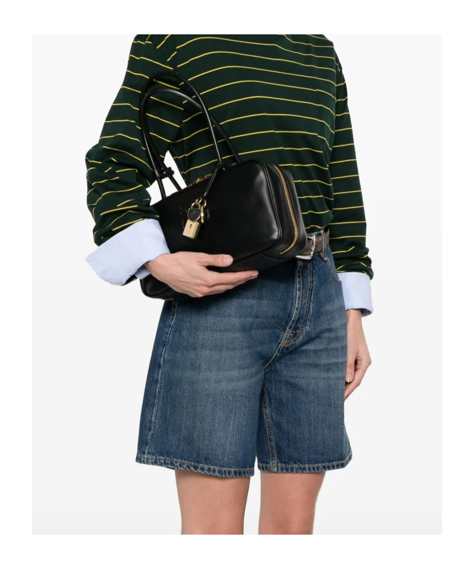 Miu Miu Zippered Handbag In Black