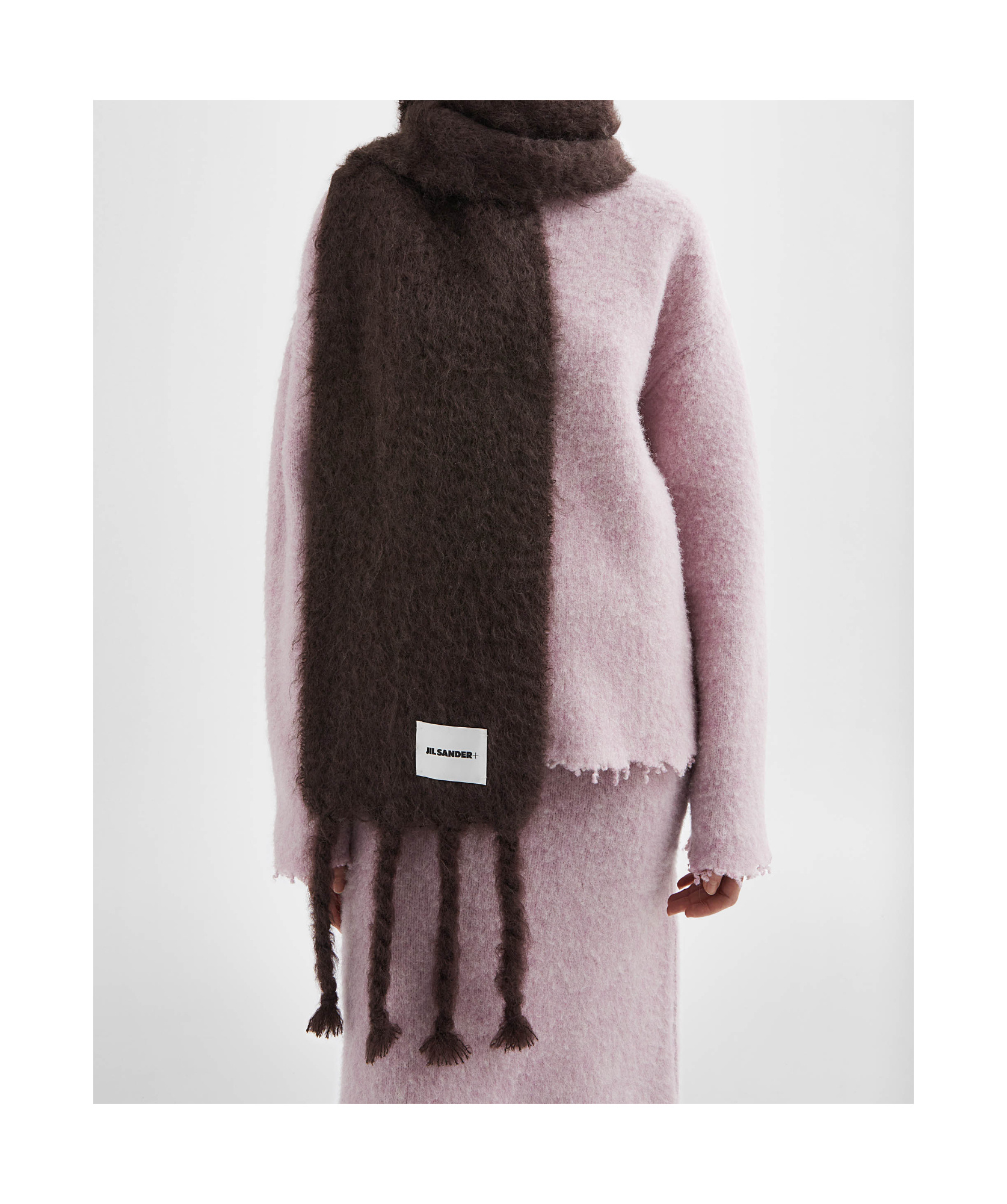Jil Sander Wool Blend Scarf In Black