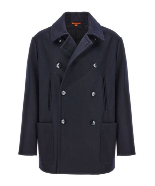 Shop Barena Venezia Double Breasted Coat In Black