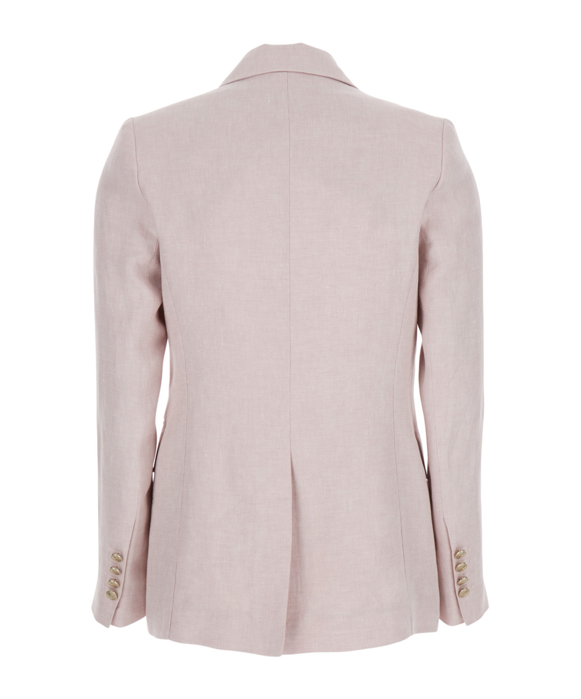 Eleventy Beige Double-breasted Jacket With Pointed Lapels In Linen Woman In Pink