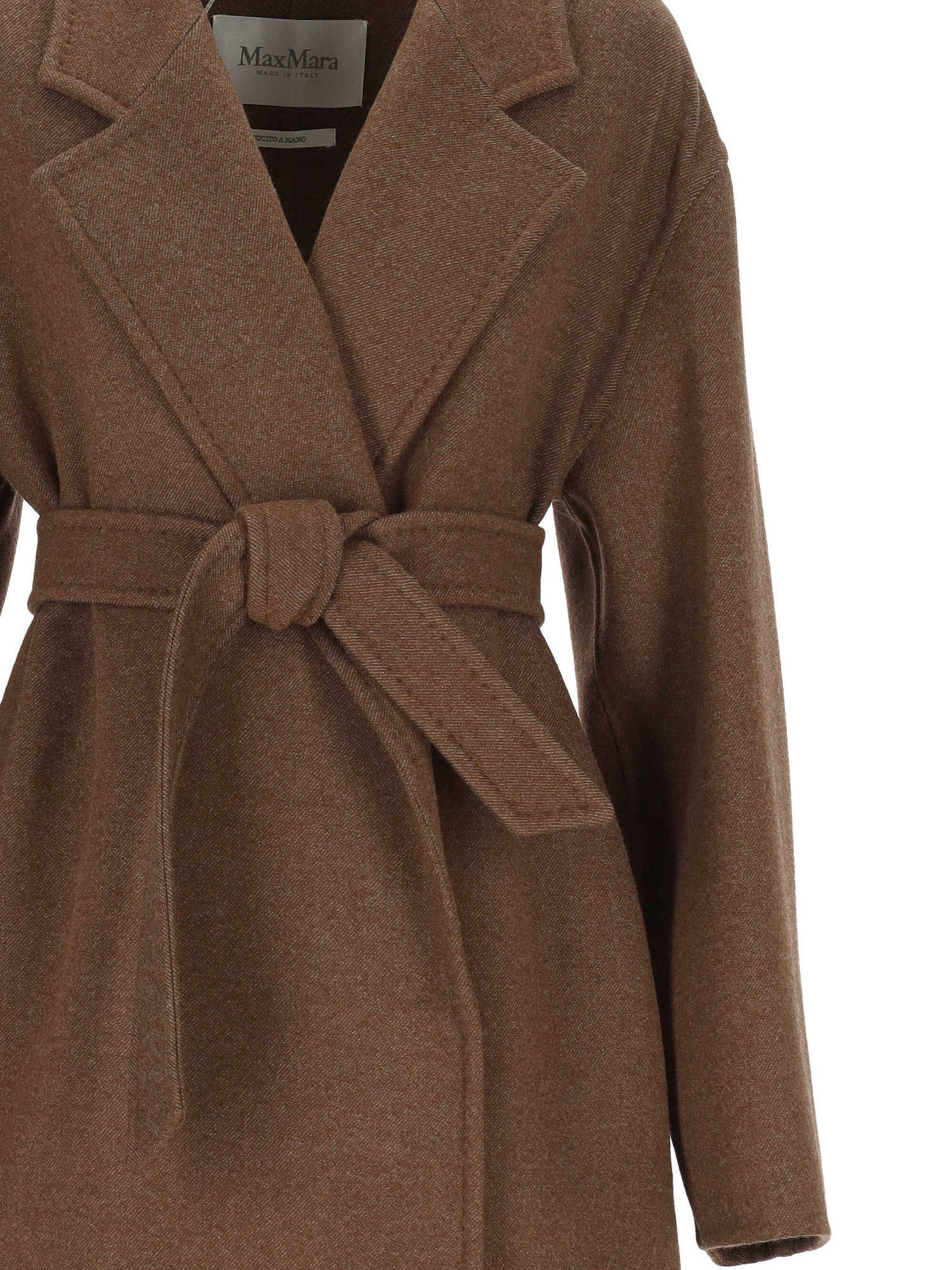 Max Mara Long-sleeved Coat In Brown