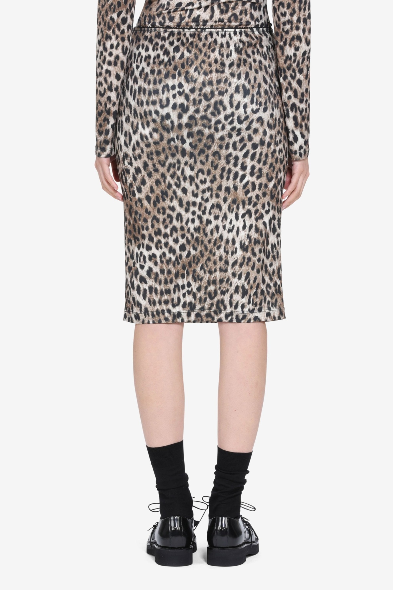 N°21 Leopard Print Midi Skirt In Animal Print