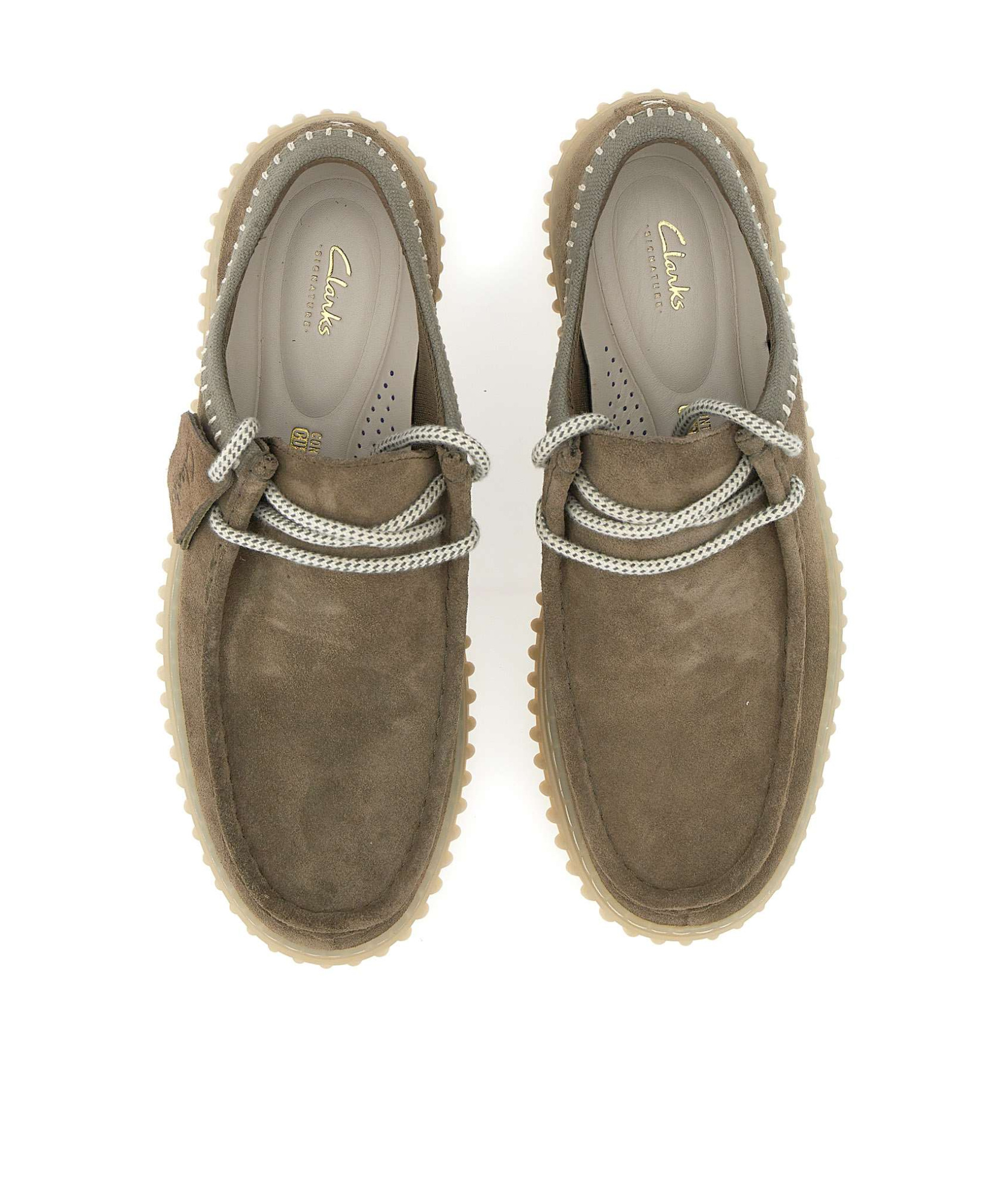 Clarks Lace-up Flat Casual Shoes In Olive