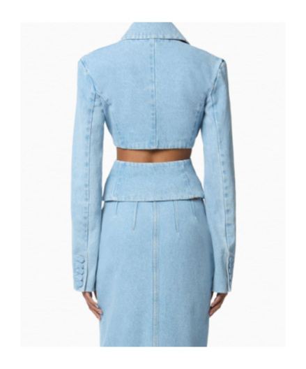 Nina Ricci Cut Out-detail Denim Blazer In Multi