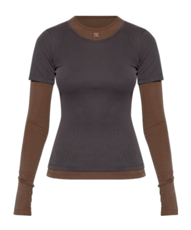 Misbhv Double-layer Color-block T-shirt In Multi