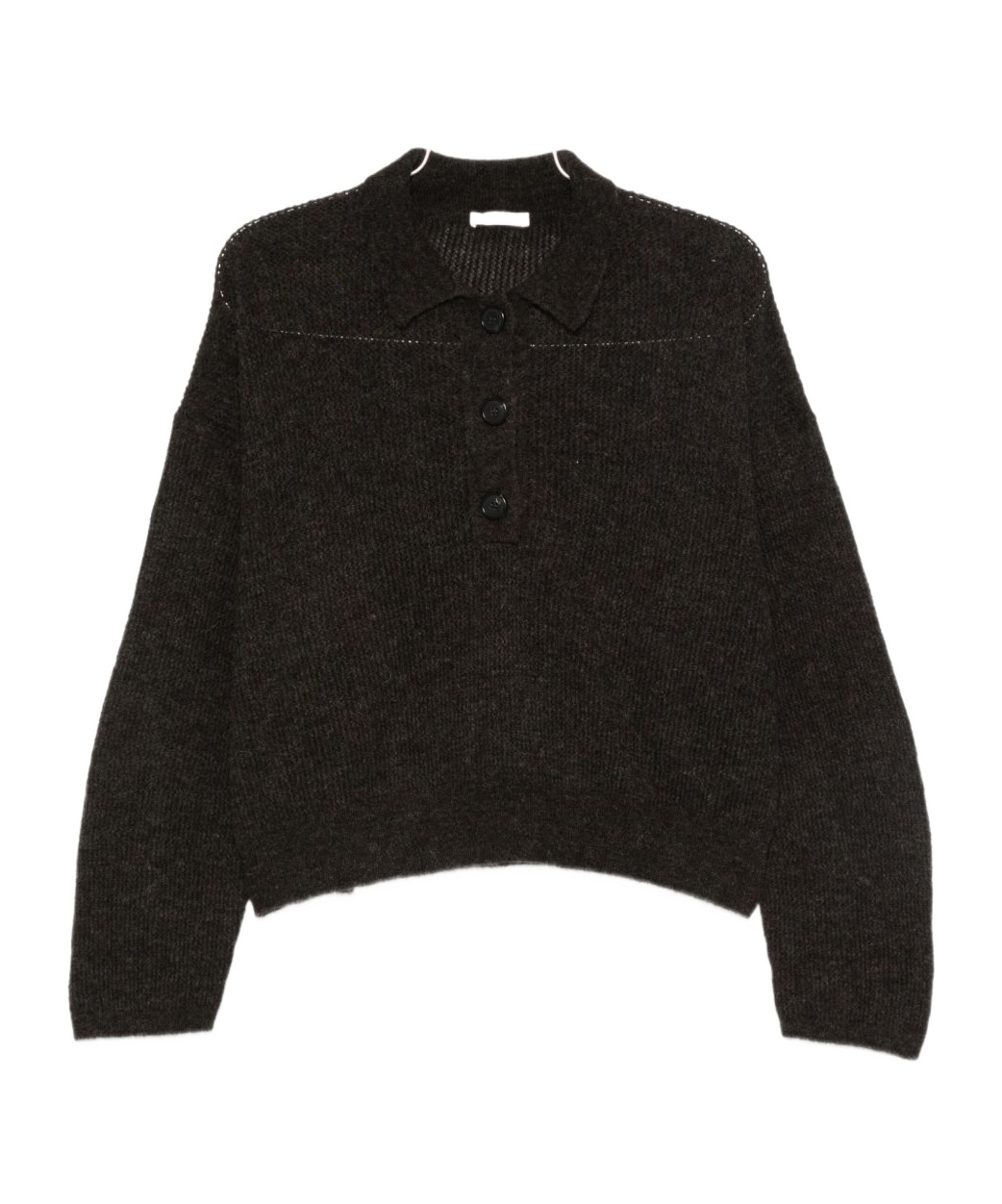 Haikure Button-placket Sweater In Black
