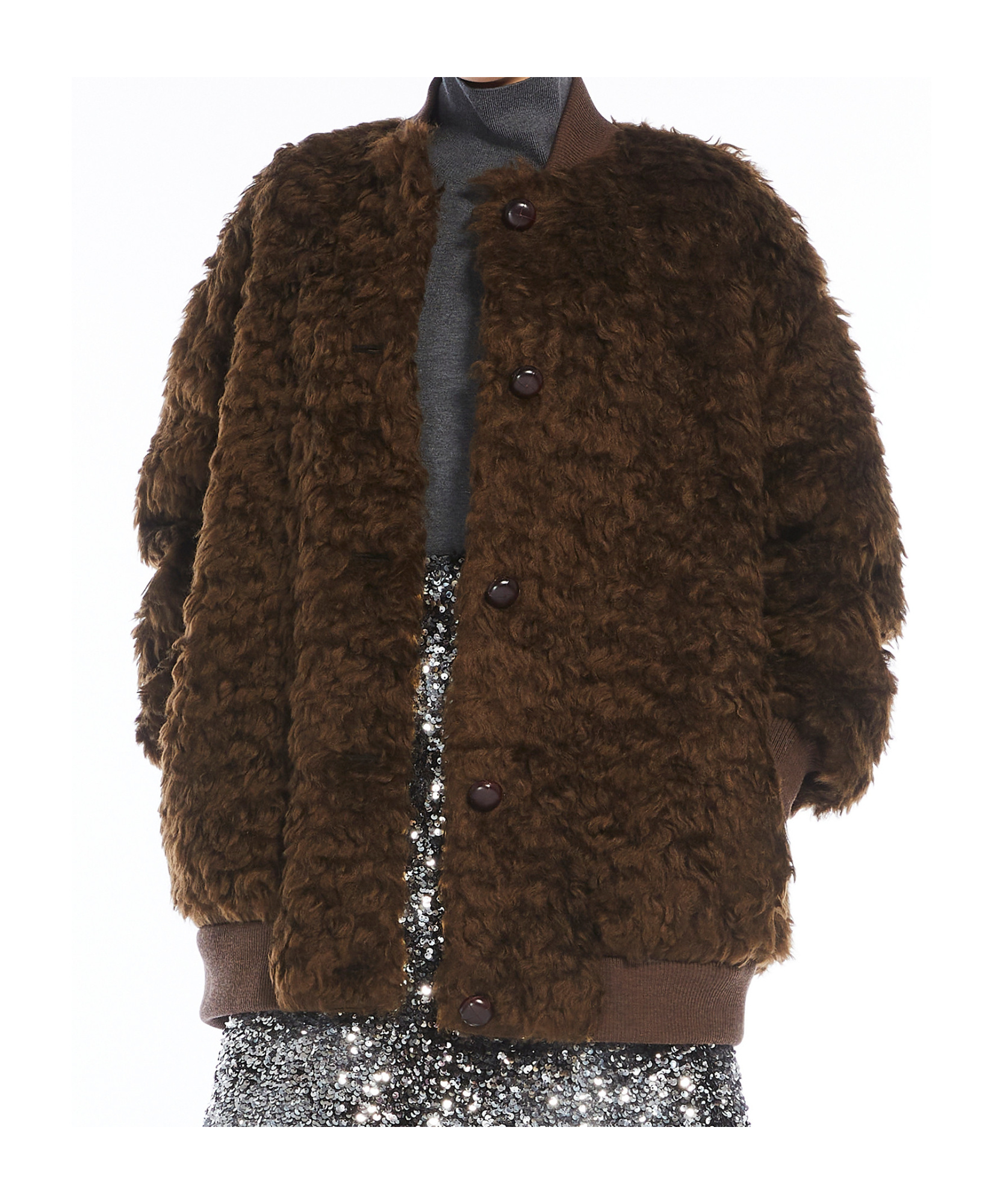 Weekend Max Mara Women's Teddy Agiate Bomber Jacket In Brown