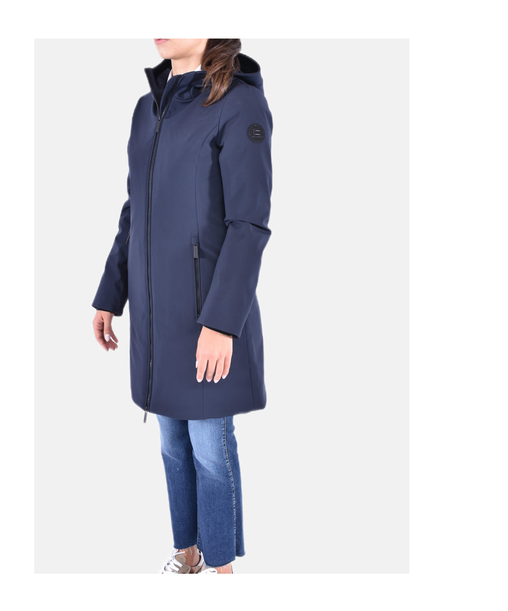 Woolrich Hooded Long Sleeve Quilted Parka Coat In Blue