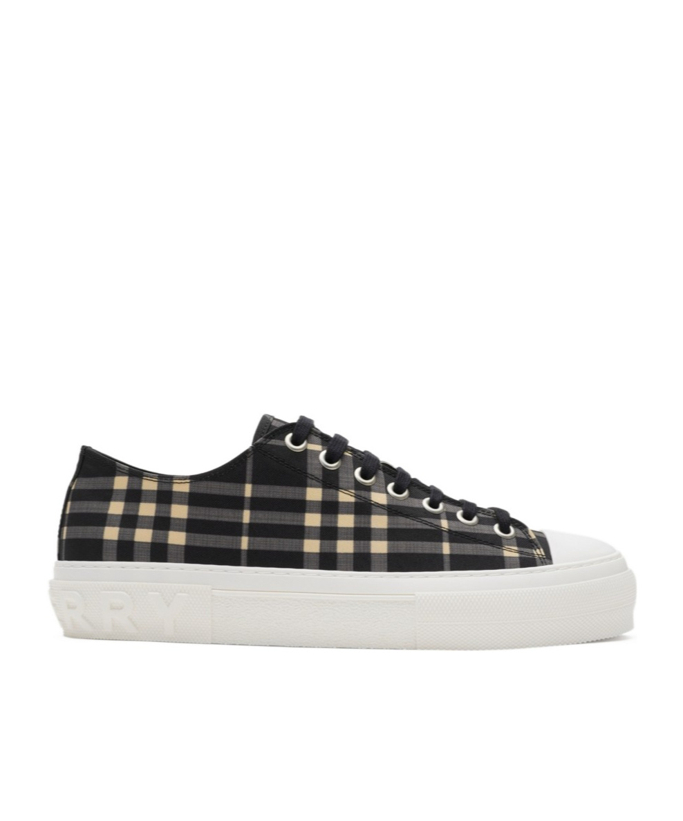 Burberry Check Low-top Sneakers In Black