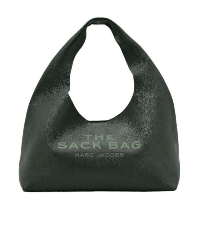 Marc Jacobs The Sack Bag Woman Dark Green In Leather In Black