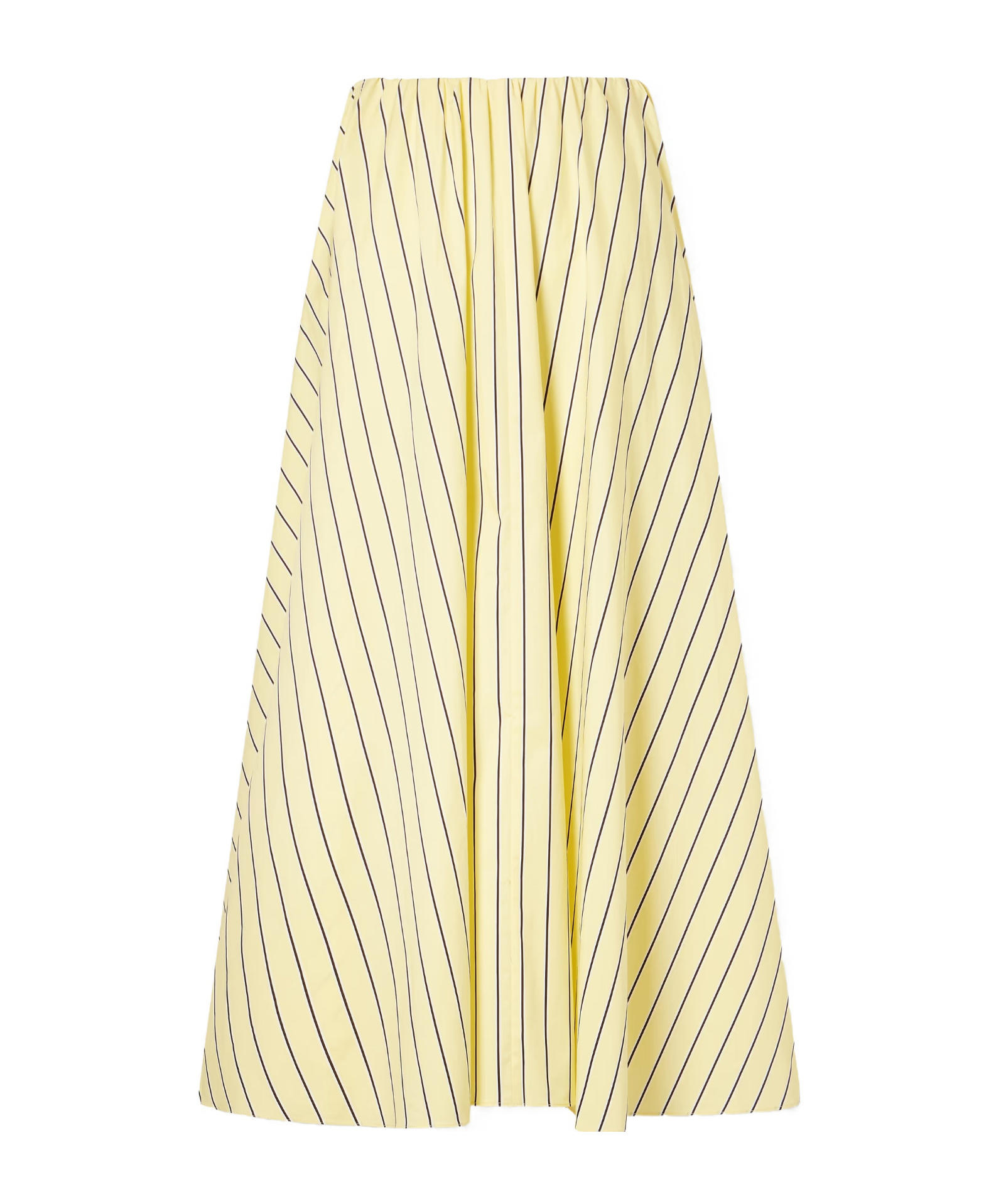 Staud Milano Striped Cotton-blend Maxi Skirt In Yellow
