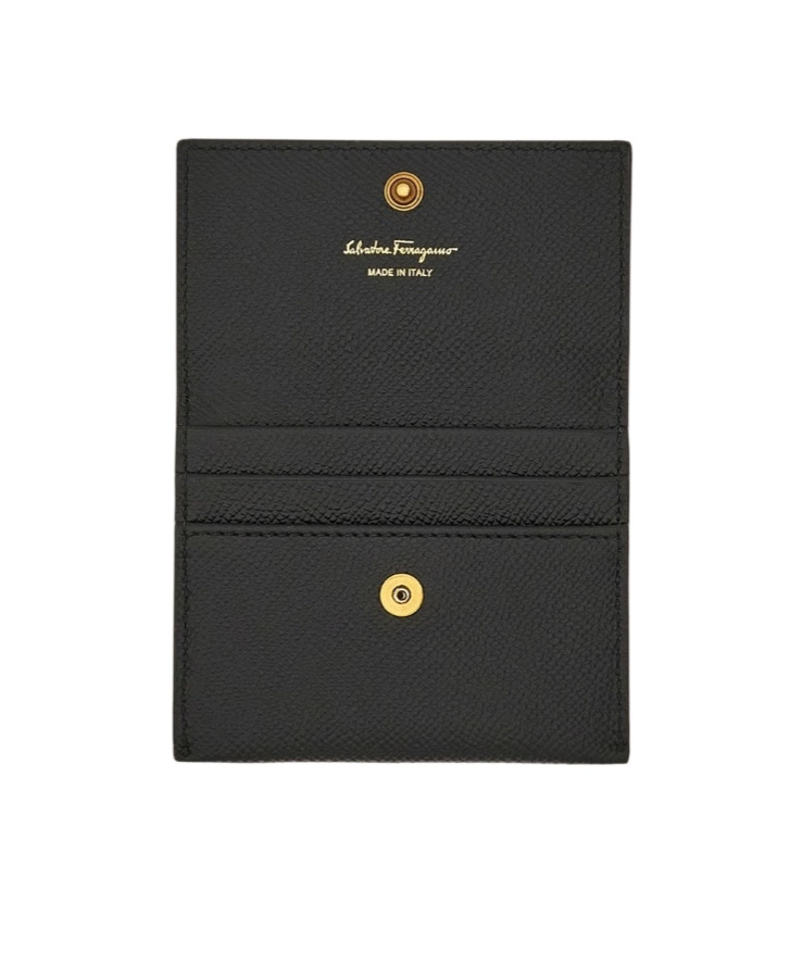 Ferragamo Gancini Credit Card Holder In Black