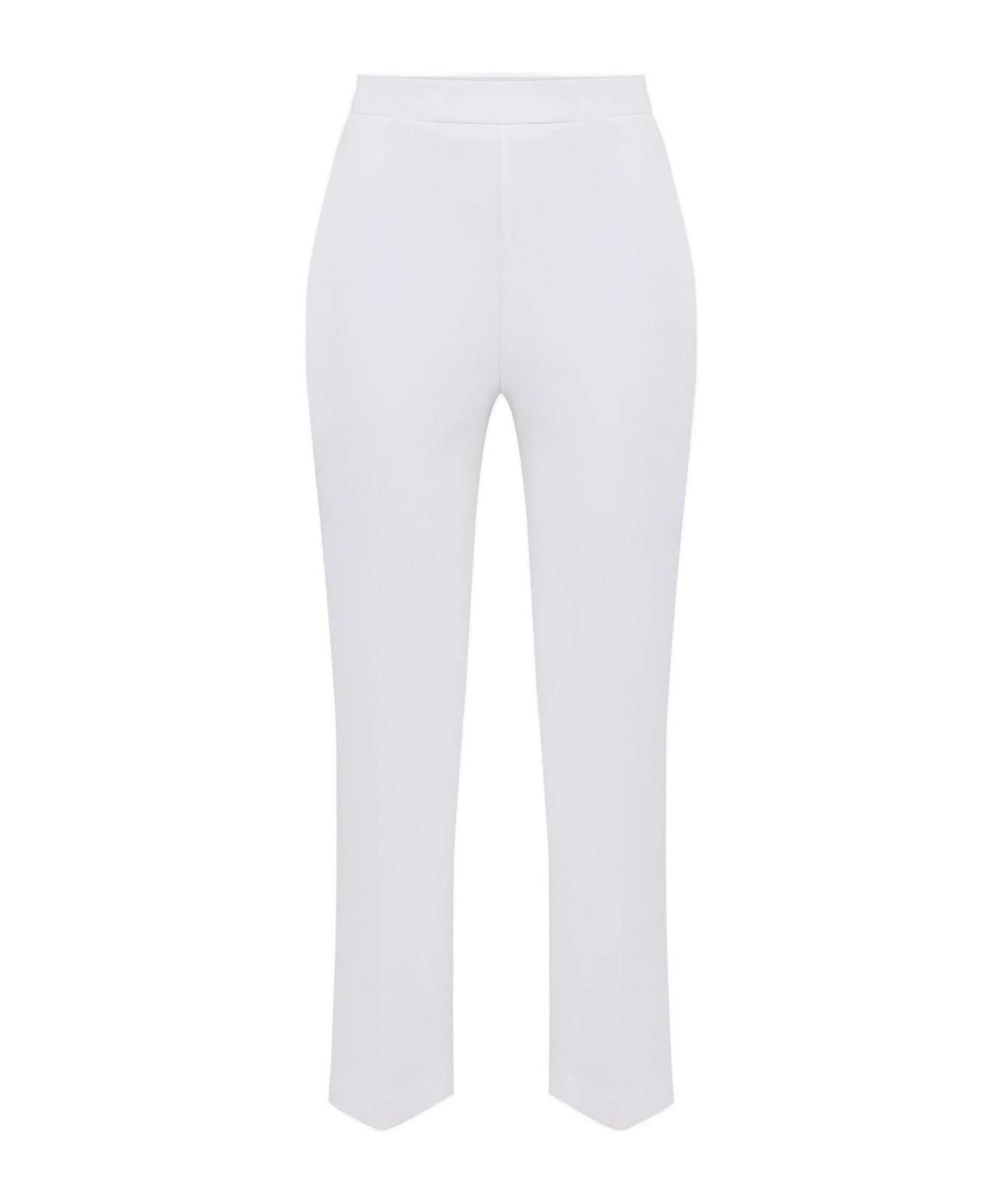 Elisabetta Franchi Invisible Zipper Casual Pants In White