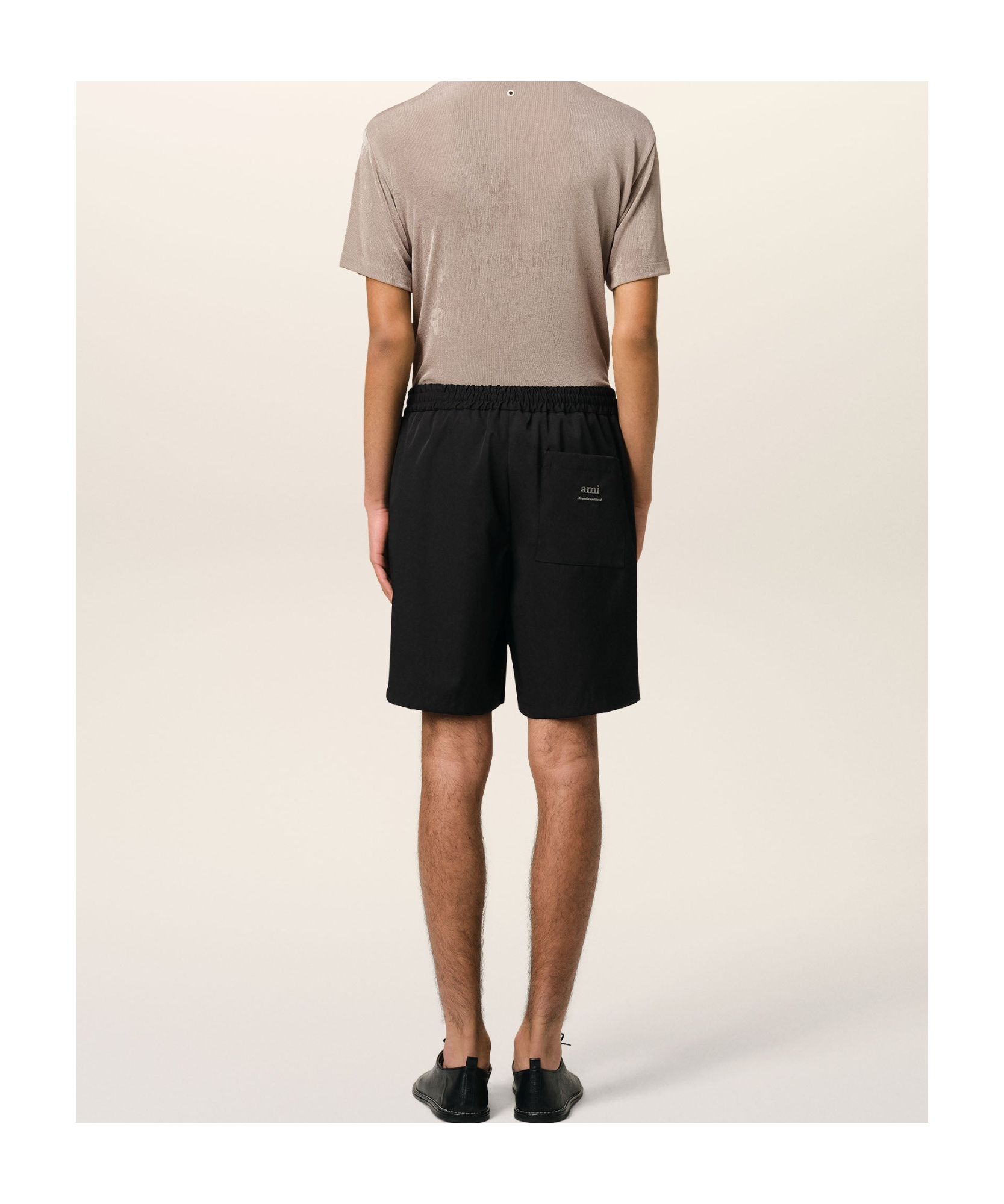 Shop Ami Alexandre Mattiussi Twill Short In Black