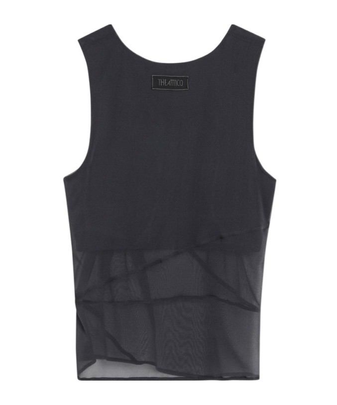 Shop Attico Silk Tank Top In Black