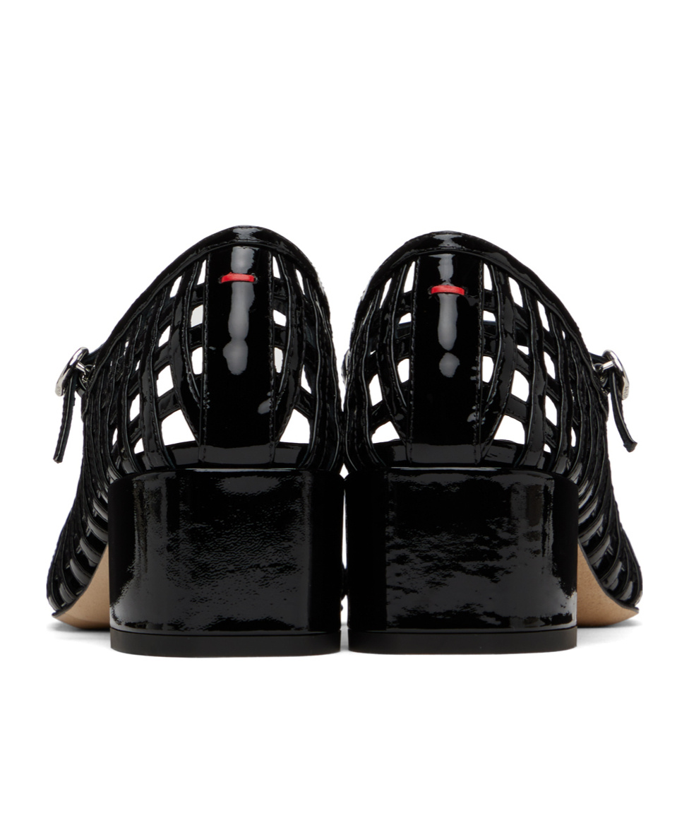 Aeyde Black Aline Caged Mary-jane Heels In Black