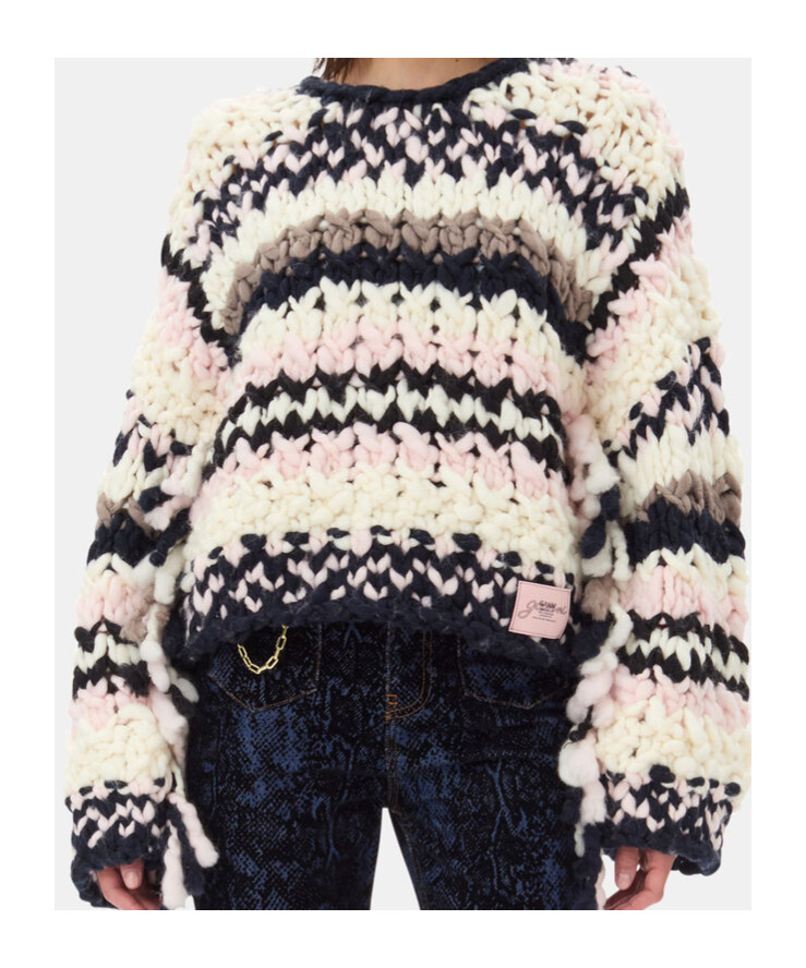 GANNI MULTICOLOUR HAND-KNIT JUMPER