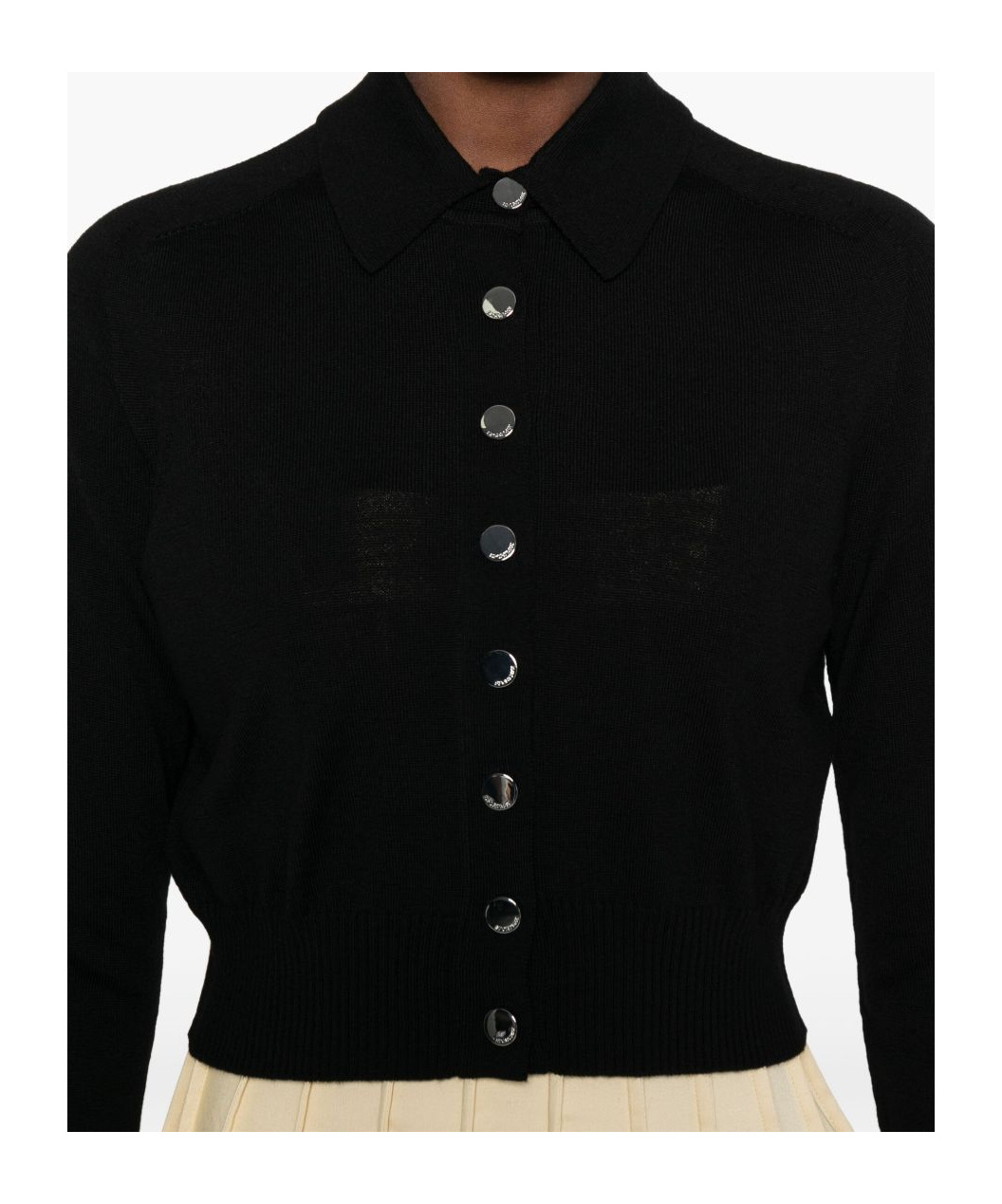 Sportmax Long-sleeved Knitted Jacket In Black