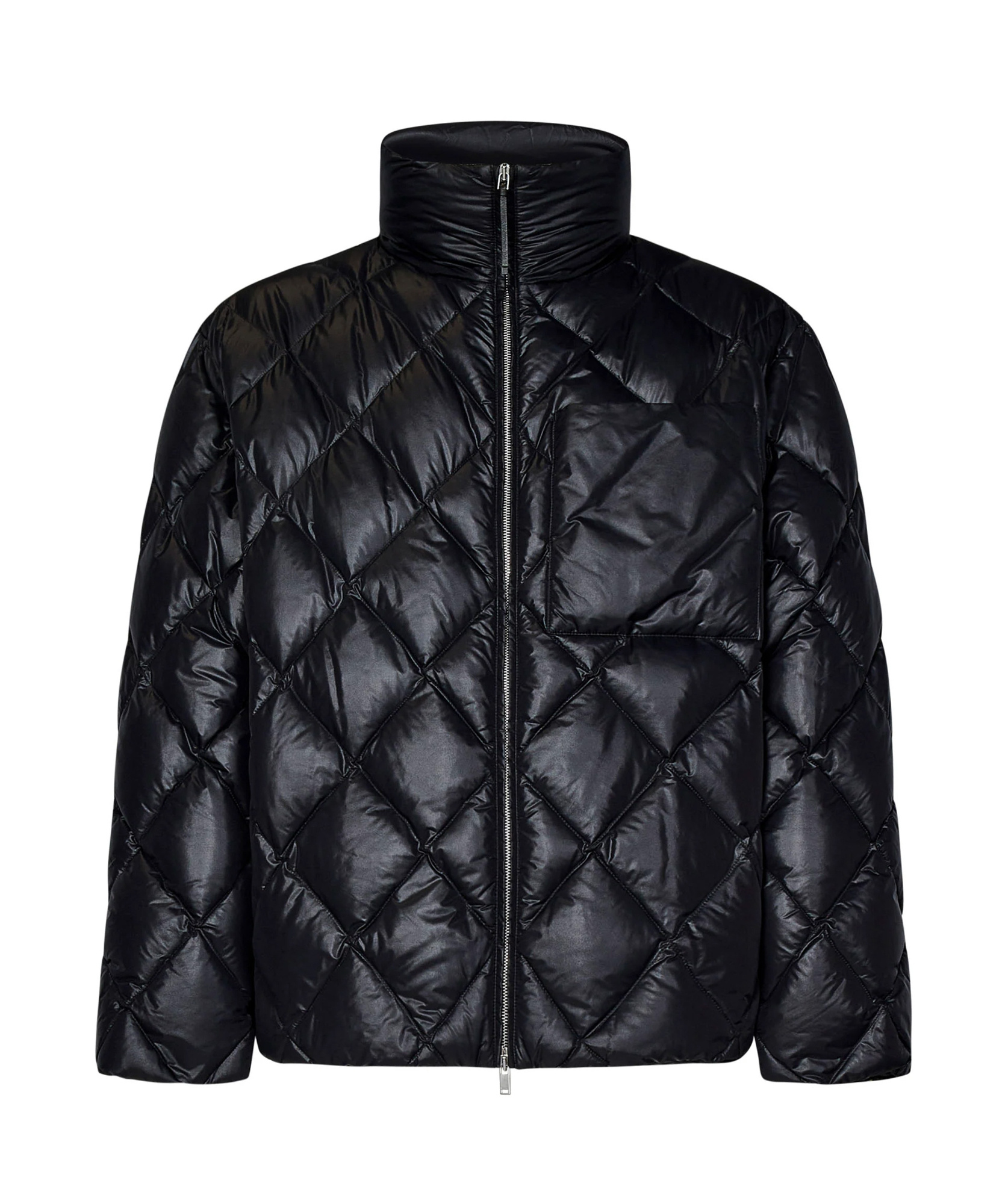 Jil Sander Diamond-quilted Recycled Nylon Down Jacket In Black