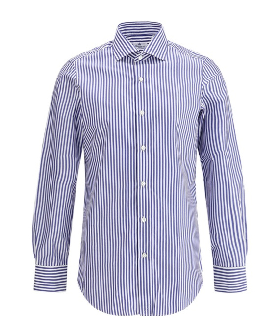 Shop Finamore 1925 Napoli Striped Cotton Shirt In Blue