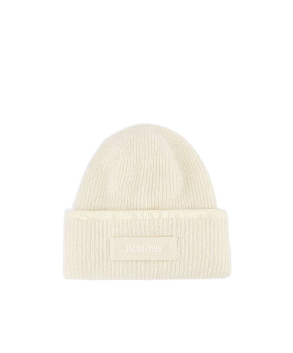 Jacquemus Le Bonnet Knit Wool-blend Beanie In White