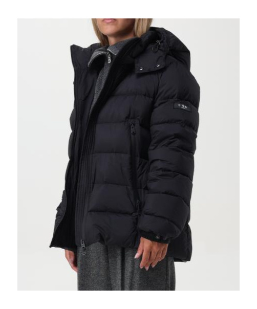 Tatras Borbore Black Down Jacket With Hood And Logo Patch On The Side In Tech Fabric Man In Black