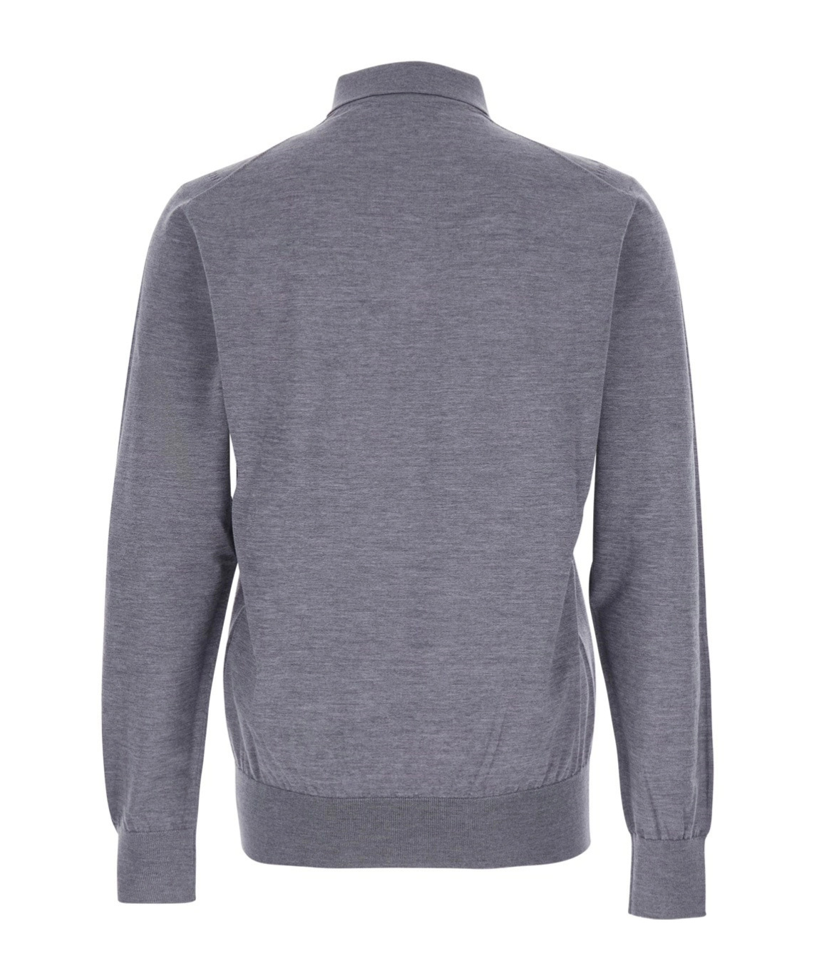 Dolce & Gabbana Grey Polo Shirt With Classic Collar And Tonal Logo Embroidery On The Front In Wool Man In Gray
