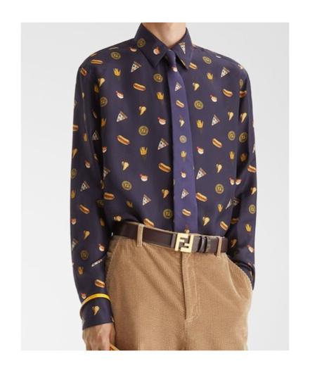 Fendi Long-sleeved Shirt In Black