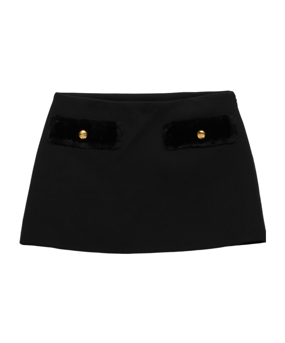 Prada A-line Mini Skirt In Black