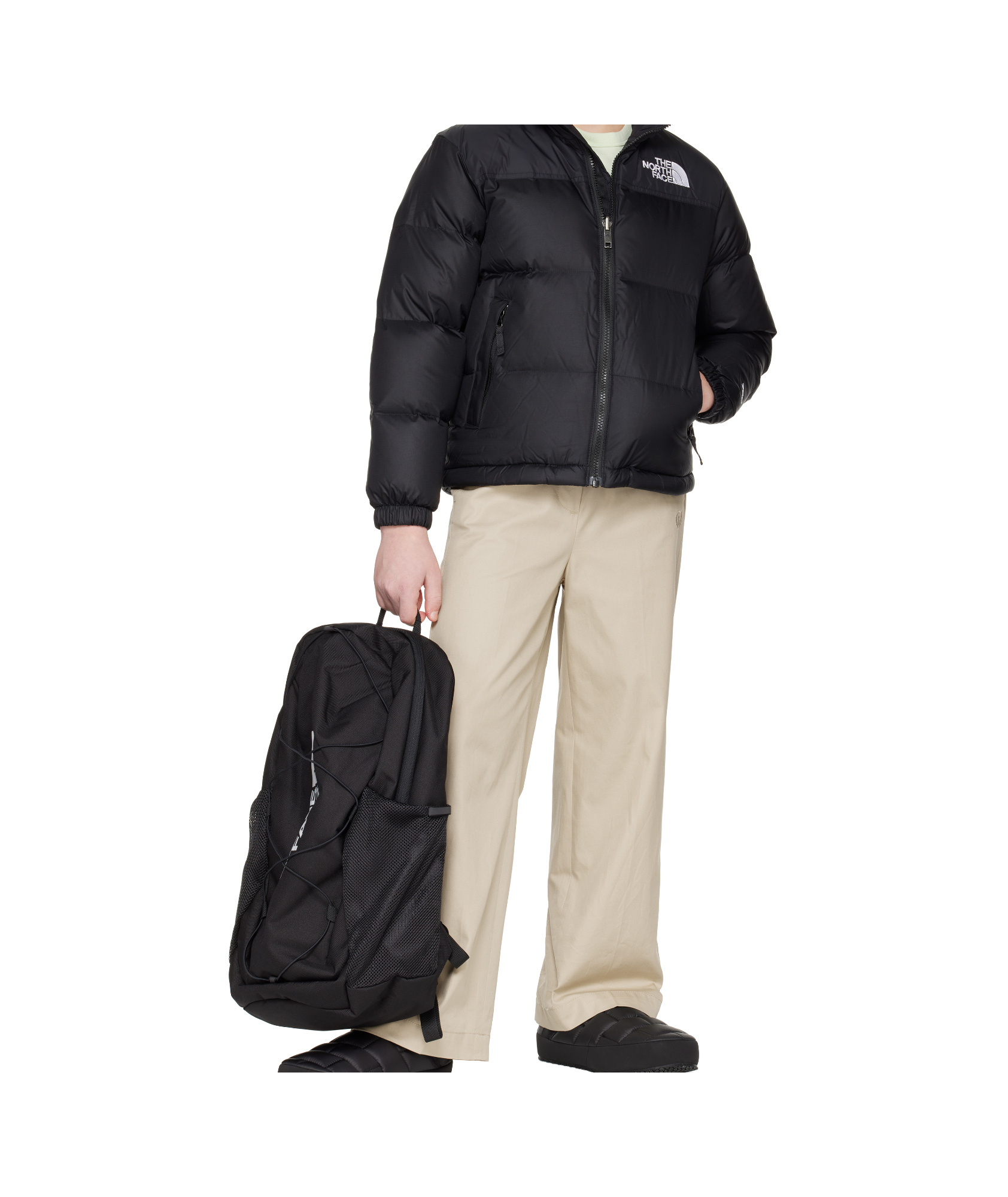 The North Face Teen 1996 Retro Nuptse Jacket In Black/black